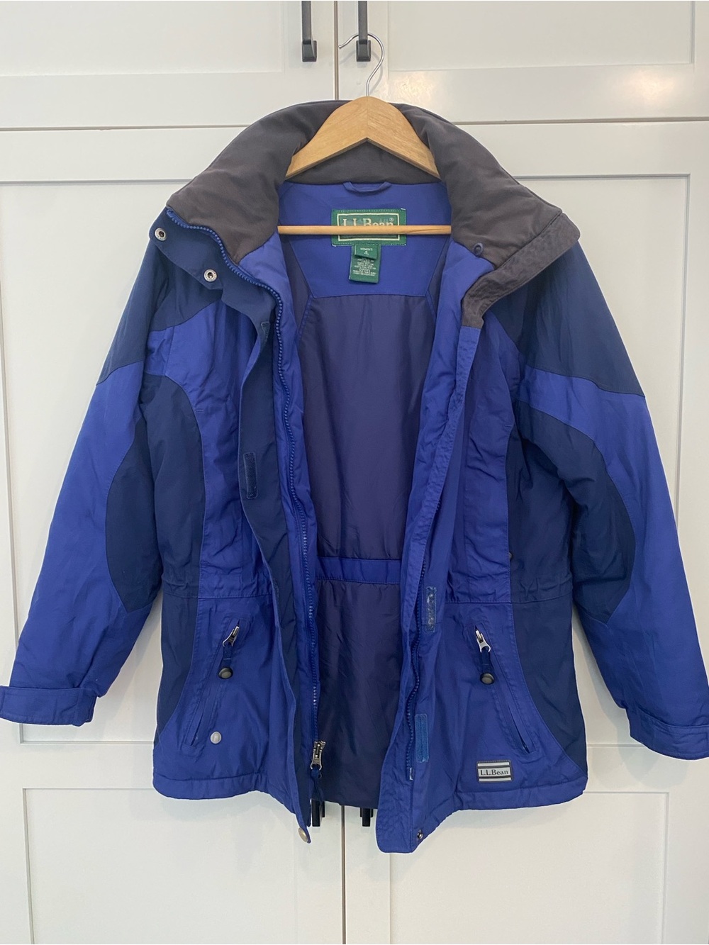LL Bean Womens Small Vtg Ski Snowboard Jacket Blue Insulated Winter Coat Parka S